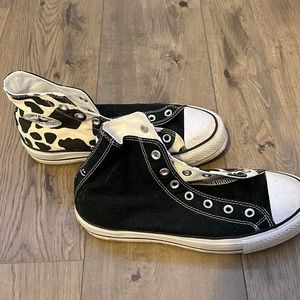 Size 9.5 custom cow platform converse!